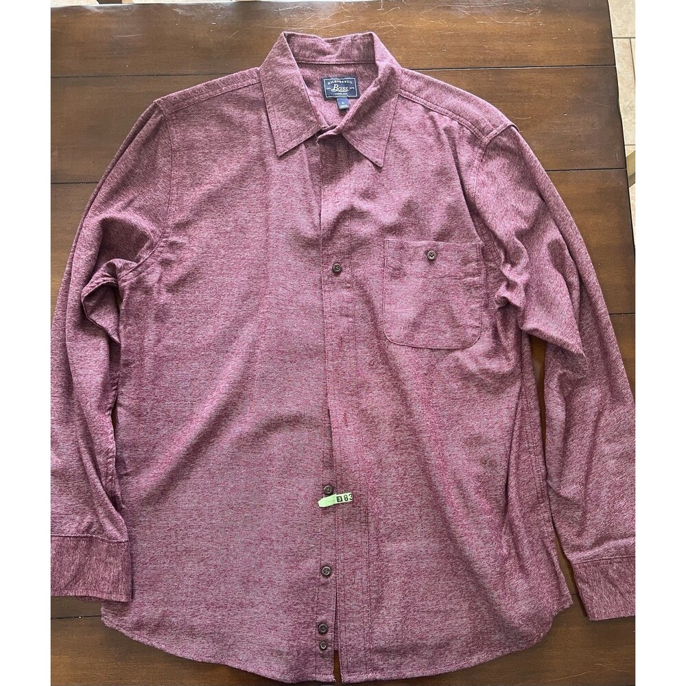 G.H. Bass Men’s Large Shirt Maroon Marl Button Down Long Sleeve Excellent Cond L